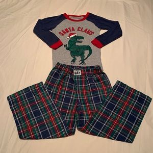 Baby Gap 4T Santa Dinosaur PJs